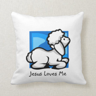 Jésus m'aime petit coussin d'agneau
