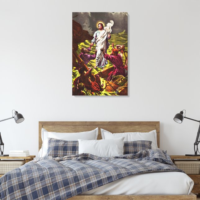 Jésus marche sur la toile enveloppée d'eau (Insitu(Chambre))