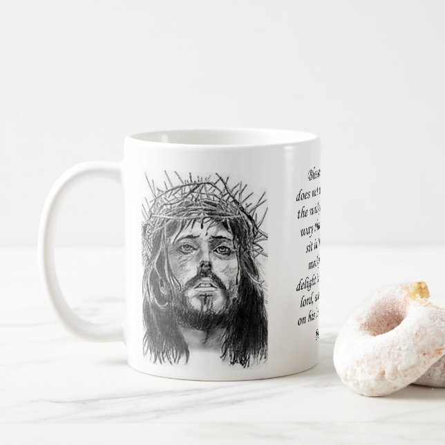 Jésus Mug Psaume 91:1-2 (Avec donut)
