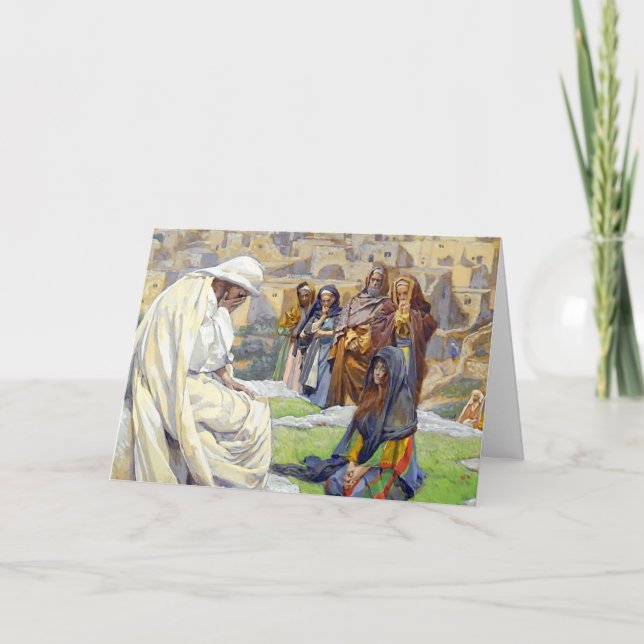 Jésus pleure sa carte de voeux de sympathie (Devant)