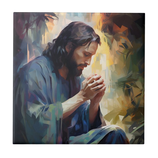 Jésus Prier Carreaux céramiques (Devant)