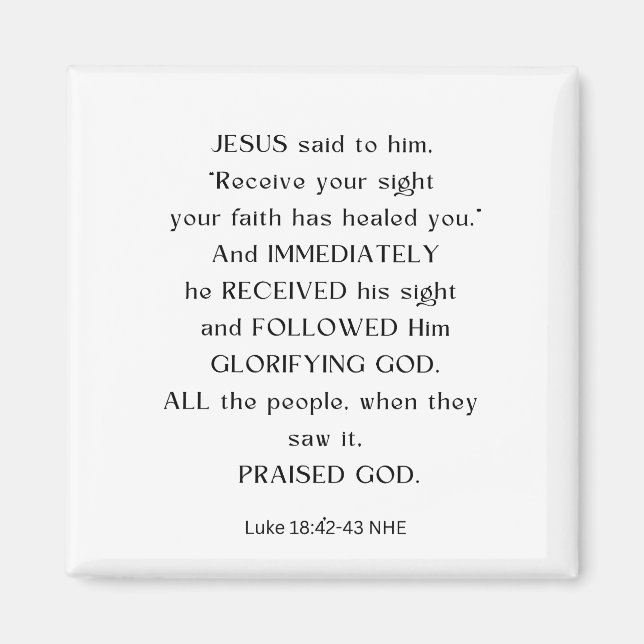 JÉSUS RECEVOIR VOTRE MAGNET DE VUE (Devant)