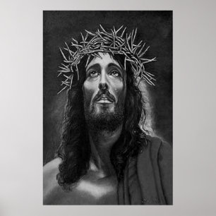 Jésus regarde vers Dieu poster vintage