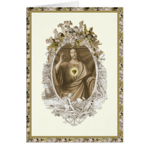 Jésus Religieux chrétien Floral Vintage