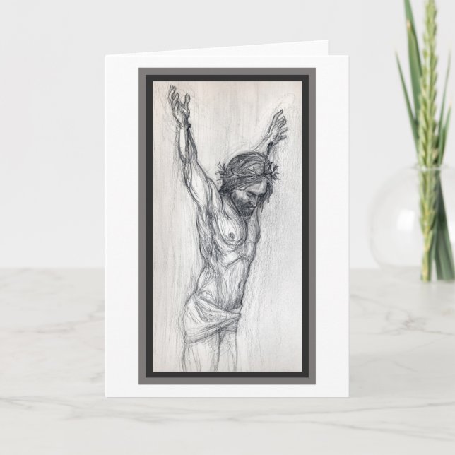 "Jésus sans Croix." Carte de vœux (Devant)