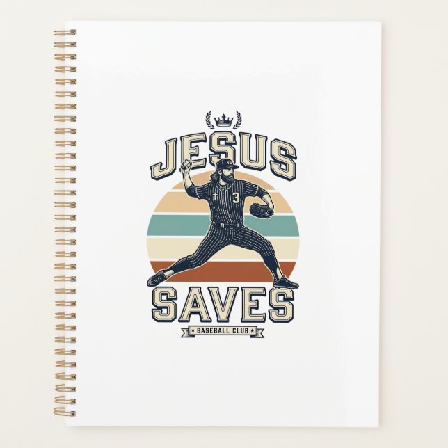Jésus Sauve Baseball Vintage Christian Vector Desi (Devant)