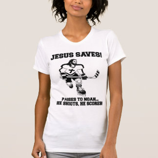 Jésus sauve le T-shirt drôle d'hockey