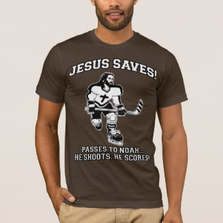 Jésus sauve le T-shirt drôle d'hockey