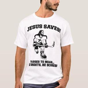 Jésus sauve le T-shirt drôle d'hockey