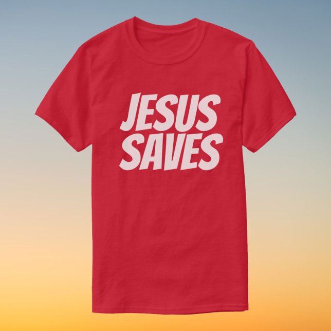 Jésus Saves Christian Short Sleft T-Shirt (Créateur téléchargé)