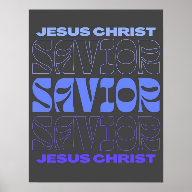 Jésus Saves/ Jésus Vous aime/ Poster graphique (Devant)