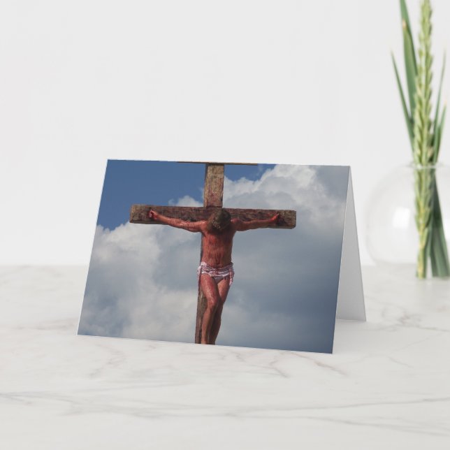 Jésus sur la croix Carte de voeux Pâques photo art (Devant)