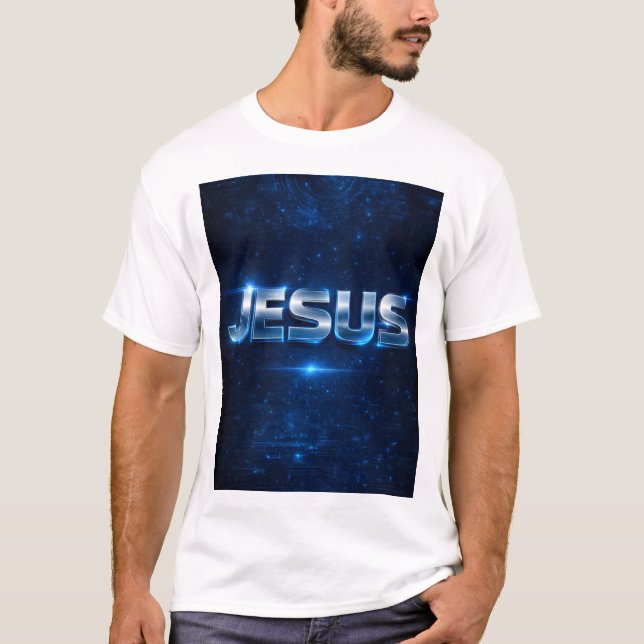 JÉSUS – T-Shirt Cosmic Metallic Glow (Devant)