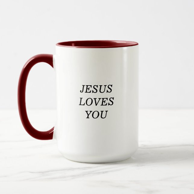Jésus T'Aime Faith Citation Mug café à deux tons (Gauche)