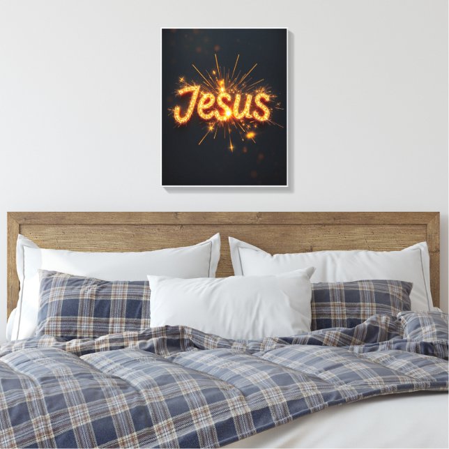 Jésus - Toile Emballée Premium (Gloss) (Insitu(Chambre))