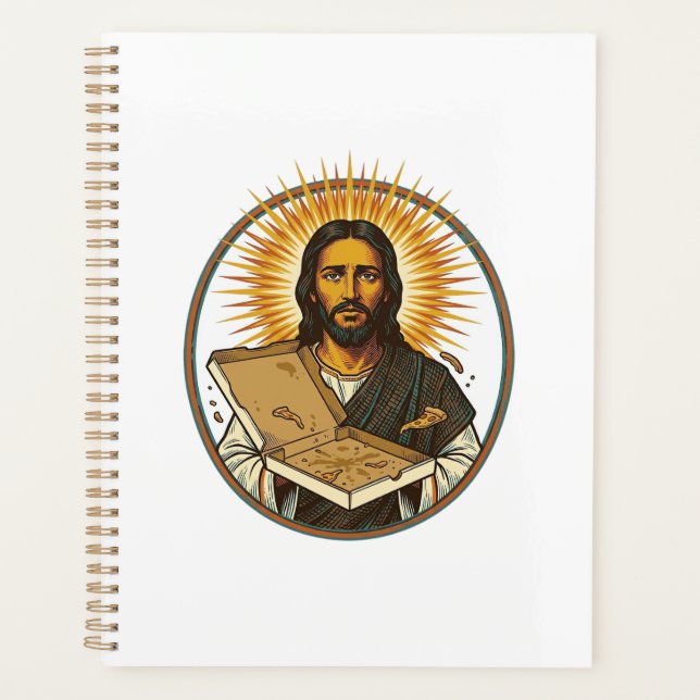 Jésus Trompé Par Une Boîte De Pizza Vide Humour De (Devant)