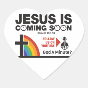 Jésus Vient Bientôt Stickers Coeur 20 par feuille