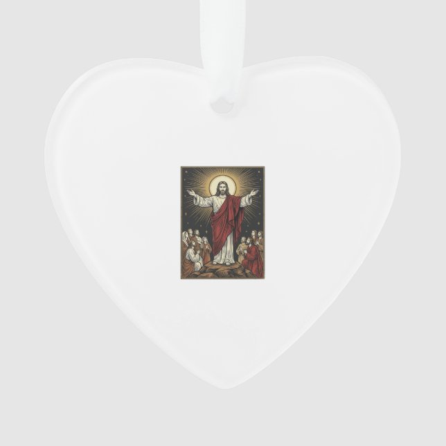 Jésus vintage gloire radieuse gravure chrétienne D (devant)