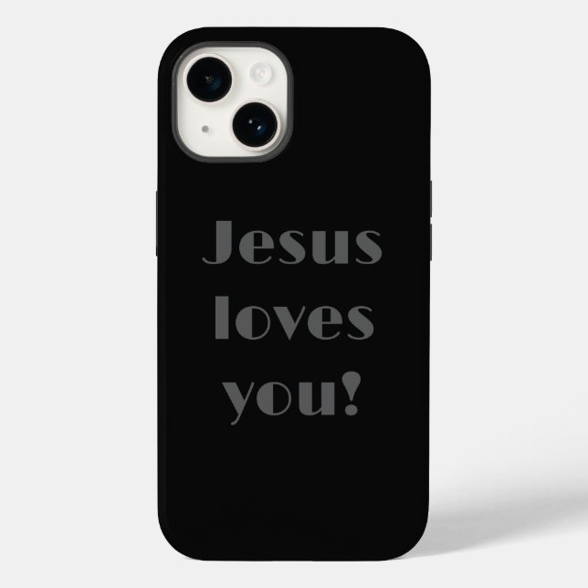 Jésus vous aime ! Coque Case-Mate pour iPhone (Verso)