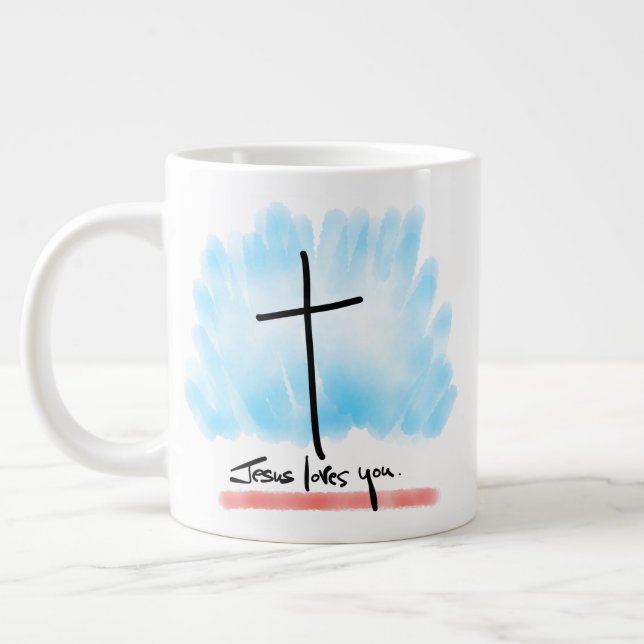 JESUS VOUS AIME Jumbo Mug (Gauche)