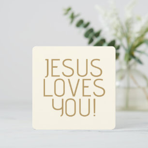 Jésus vous aime Or doré blanc cassé et taupe