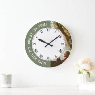 Jésus vous regarderez l'heure Christ Fun Horloge