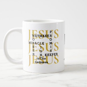 Jesus Waymaker Monogram Christian Coffee Mug