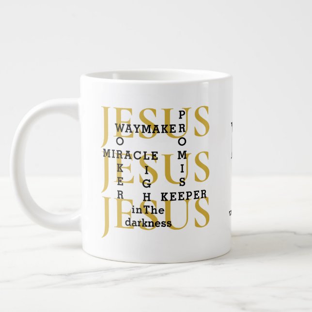 Jesus Waymaker Monogram Christian Coffee Mug (Gauche)