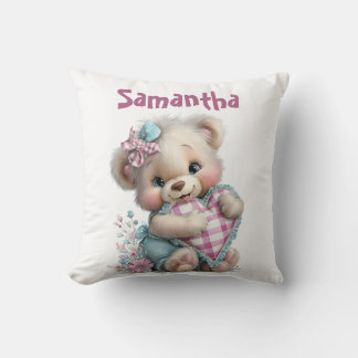 Jet de Coussin Ours en Peluche Baby Shower 