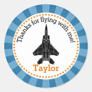 Jet Plane Favor Sticker (Boys Birthday Party)