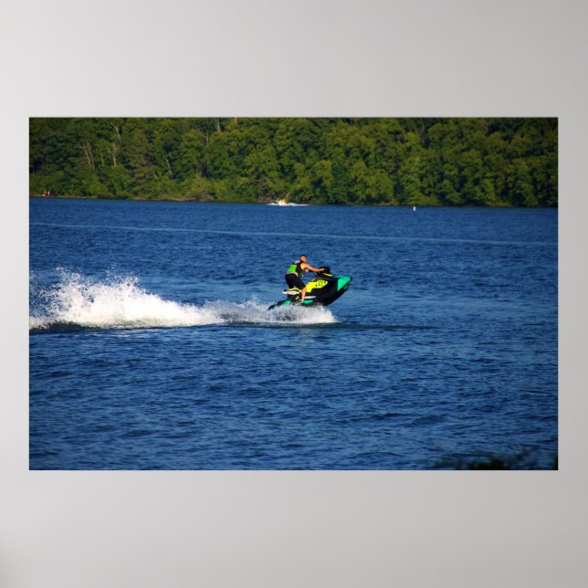 Jet Ski sur le lac Poster (Devant)