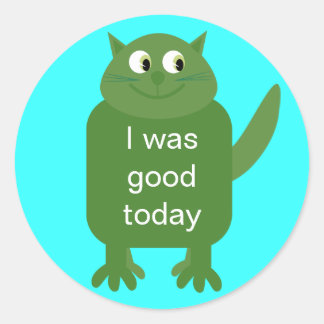 J'Étais Bien Aujourd'Hui Stickers Cartoon Vert