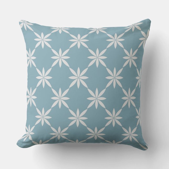 Jeté de Coussin - Bleu Ciel Poussiéreux (Recto)