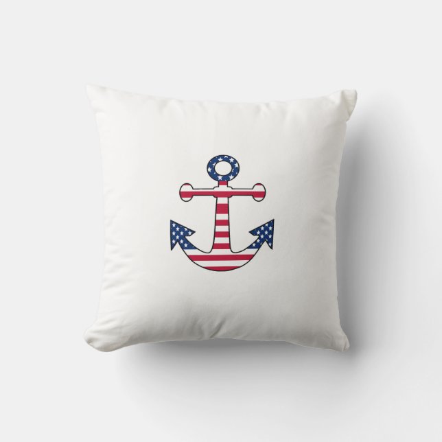 Jeter Ancre oreiller drapeau américain patriotique (Recto)