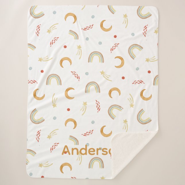 Jeter bébé arc-en-ciel sherpa couverture (Devant)