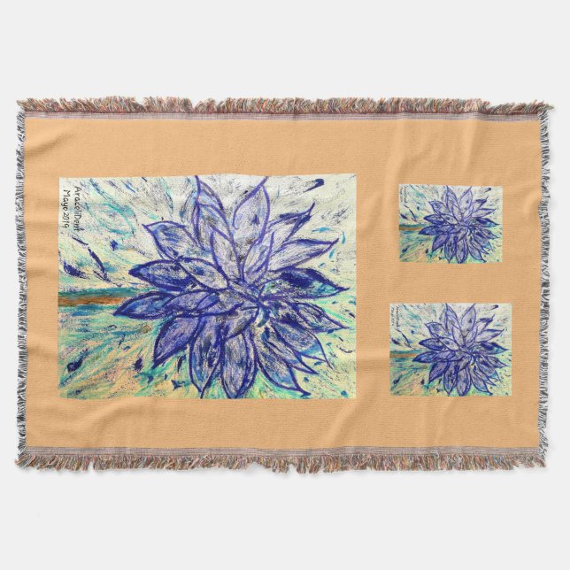 Jeter Couverture Rare Bleu Dalhia (Devant)