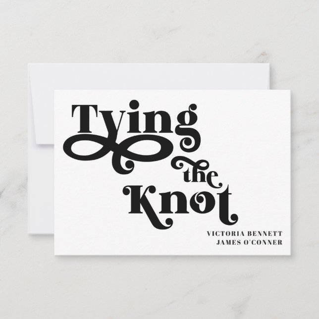 Jeter le noeud Typographie Mariage Enregistrer la  (Devant)