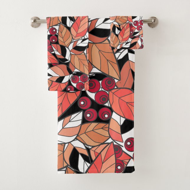 Jeter Oreiller Caricature Abstraite feuilles baies (En situation)