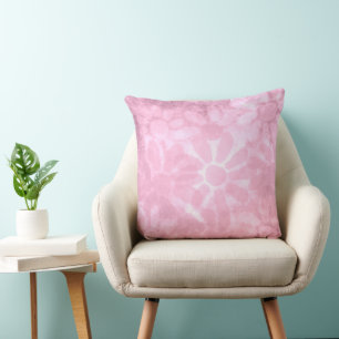 Jeter Oreiller Pastel Rose Floral Abstrait
