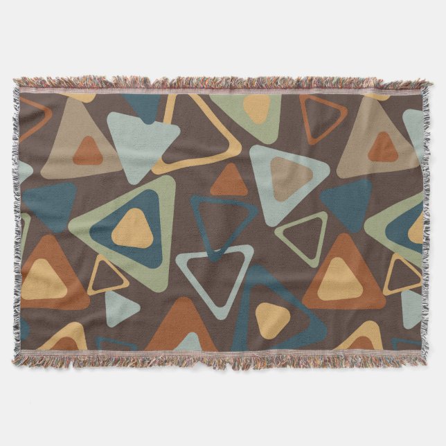 Jeter Une Couverture Avec Triangles Modernes Du Mi (Devant)