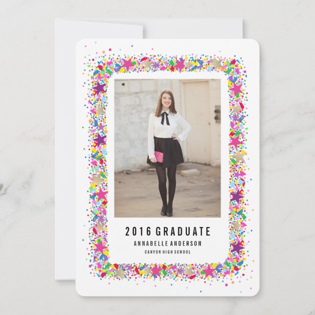 Jetez la Faire-part de diplôme Confetti (Devant)