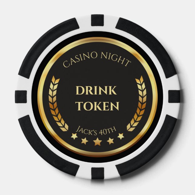Jeton de boisson d'anniversaire Casino Night Poker (Recto)