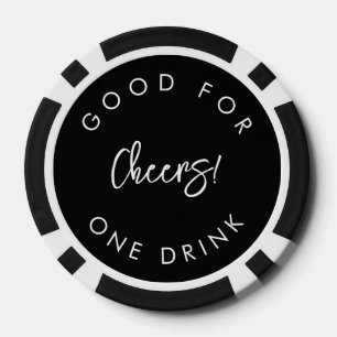 Jeton de boisson mariage noir moderne contemporain