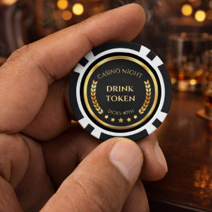 Jeton de Boisson Soirée Casino Jetons de Poker   P