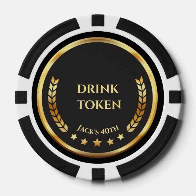 Jeton de Boisson Soirée Casino Jetons de Poker | P (Recto)