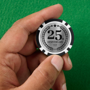 Jeton de poker 25e anniversaire d'affaires en arge