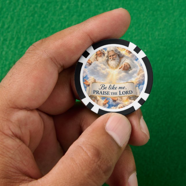 Jeton de poker chrétien céleste (main)