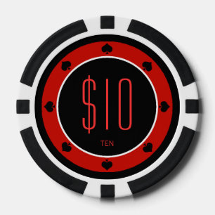 jeton de poker de la fille $10 de goupille-