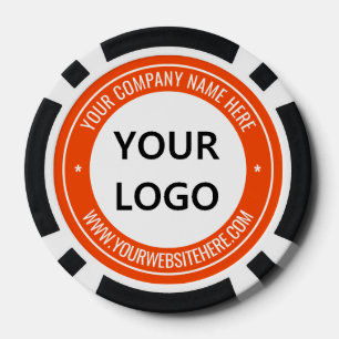 Jeton de poker de texte de logo d'entreprise perso