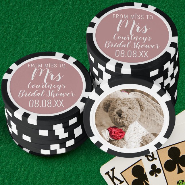 Jeton de poker photo pour enterrement de vie de je (Bridal Shower Poker Party? Need chips? Upload a photo & add your name. Get your poker game face on!)